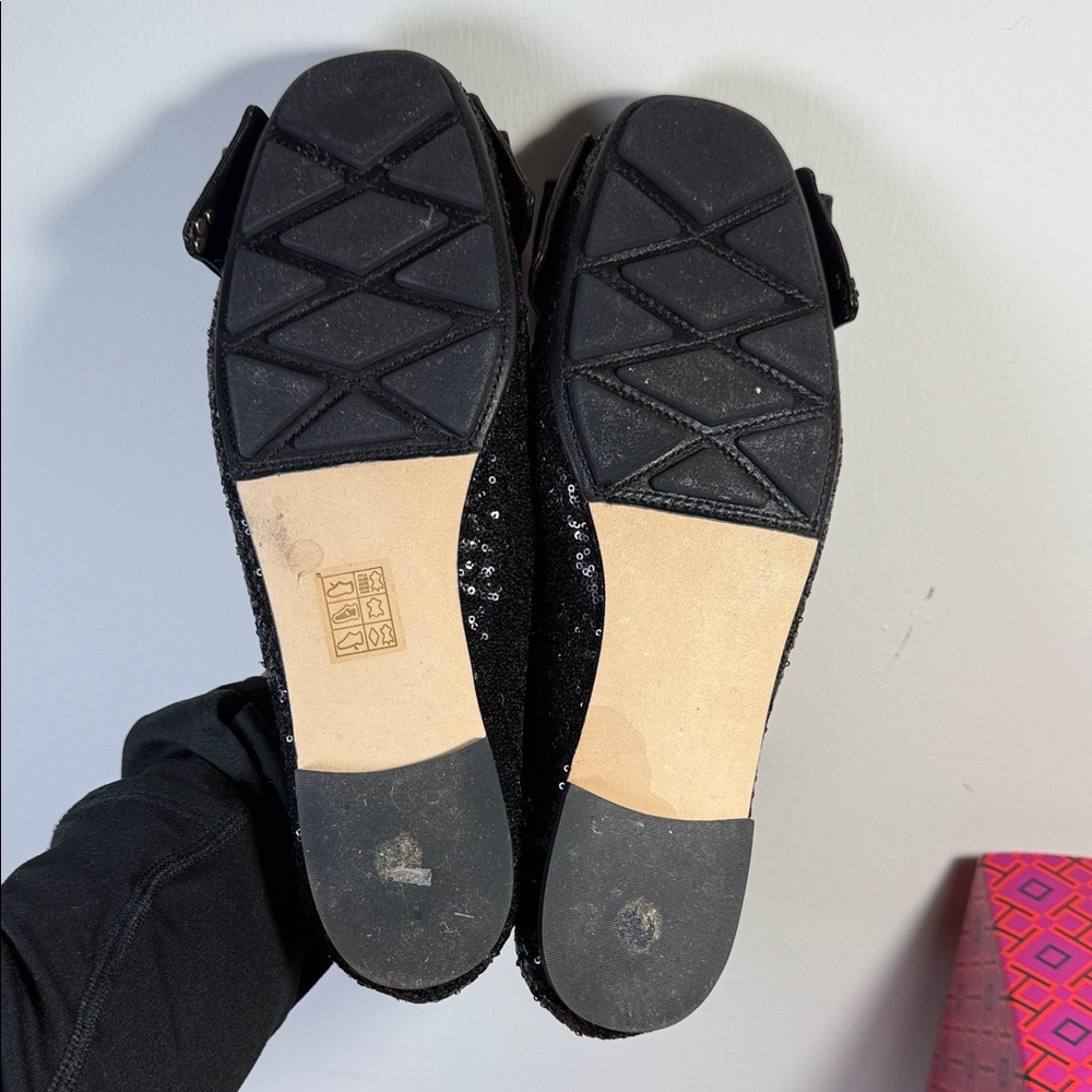 Tory Burch Black Sequin Bow Women's Shoes, Size 8.5 - Picture 6 of 7